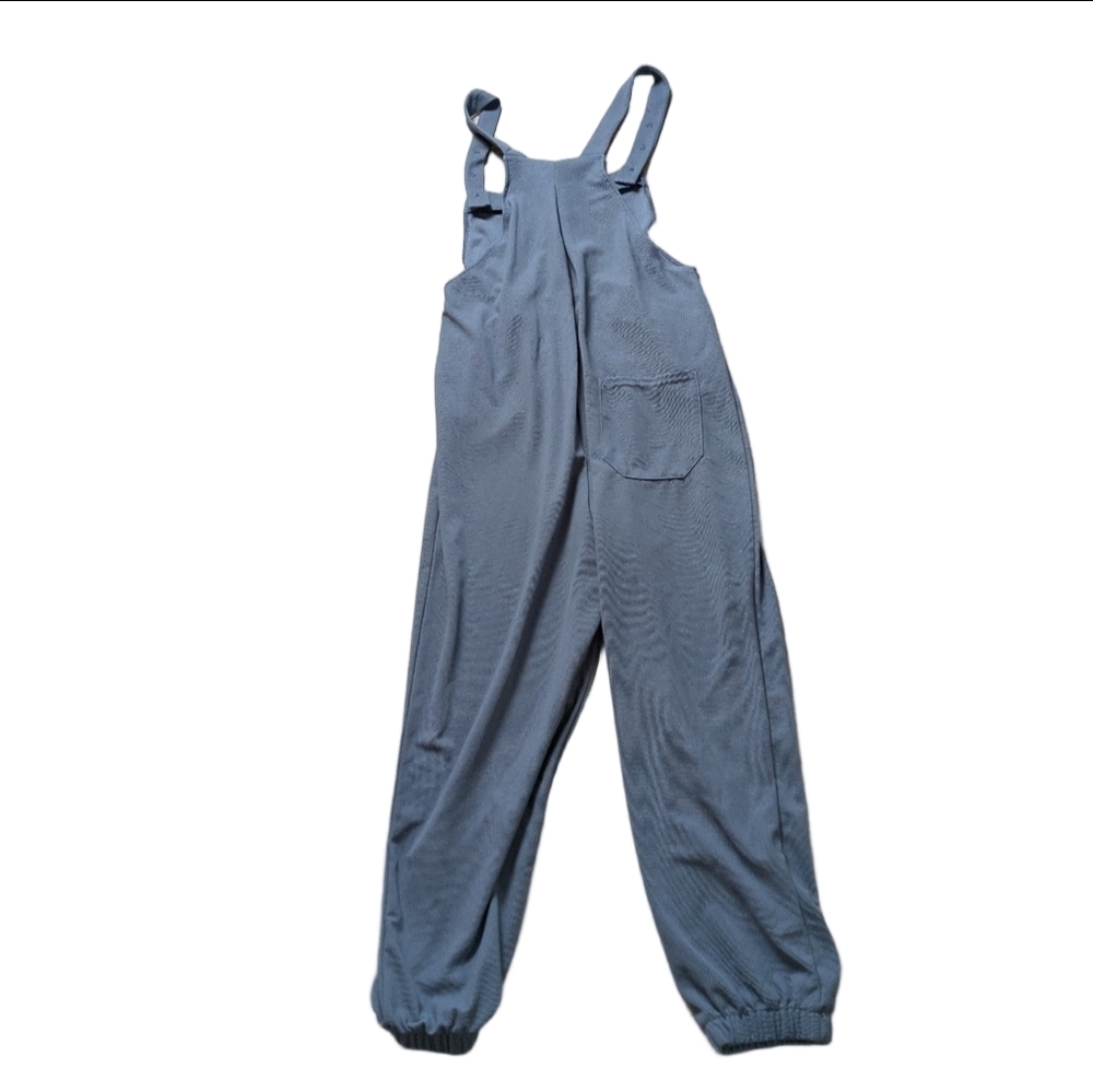 Halara Adjustable Strap Button Waffle Casual Jogger Dungarees Grisaille Medium - Picture 7 of 8